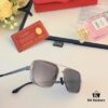 Cartier New Fashion Pilot Metal Sunglasses with Double Bridge, High-End Sunglass Frame, Can Be Fitted with Prescription Lenses