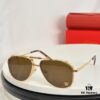 Cartier CT0637S Folding Cat-Eye Sunglasses with Leopard Head Inlay