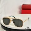 Cartier CT0637S Folding Cat-Eye Sunglasses with Leopard Head Inlay