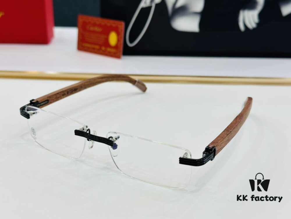 Cartier CT013660S Size: 56□17-140 Men's Sunglasses, Universal Frame Shape for All Face Types, Comfortable Wear, Compatible with Prescription Lenses, Wooden Temples