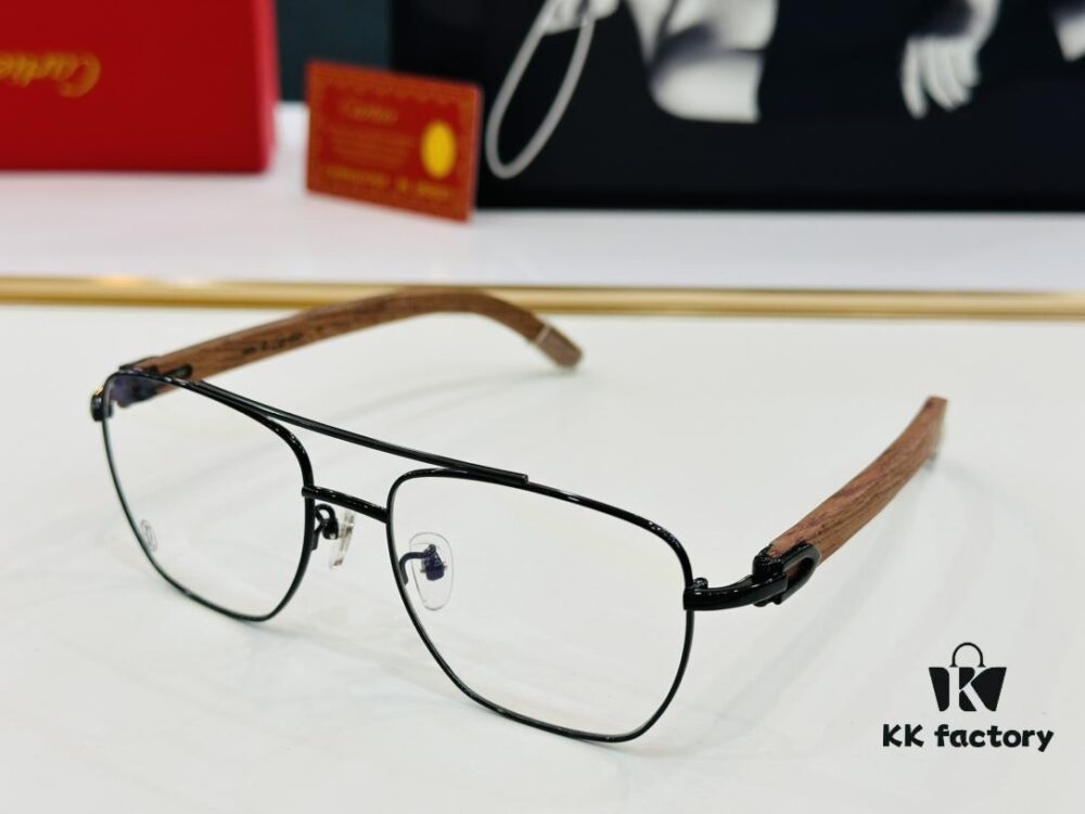 Cartier CT313614 Size: 54□18-140 Men's Sunglasses, Universal Frame Shape for All Face Types, Comfortable Fit, Suitable for Prescription Lenses, Wooden Temples