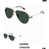 Authentic Cartier Première de Cartier Men's Sunglasses 18K Gold Plated Minimalist Wide Frame with Original Blue Coated Lenses CT0334 Size: 61 14-145