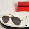 Authentic Cartier Première de Cartier Men's Sunglasses 18K Gold Plated Minimalist Wide Frame with Original Blue Coated Lenses CT0334 Size: 61 14-145