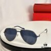 Authentic Cartier Première de Cartier Men's Sunglasses 18K Gold Plated Minimalist Wide Frame with Original Blue Coated Lenses CT0334 Size: 61 14-145