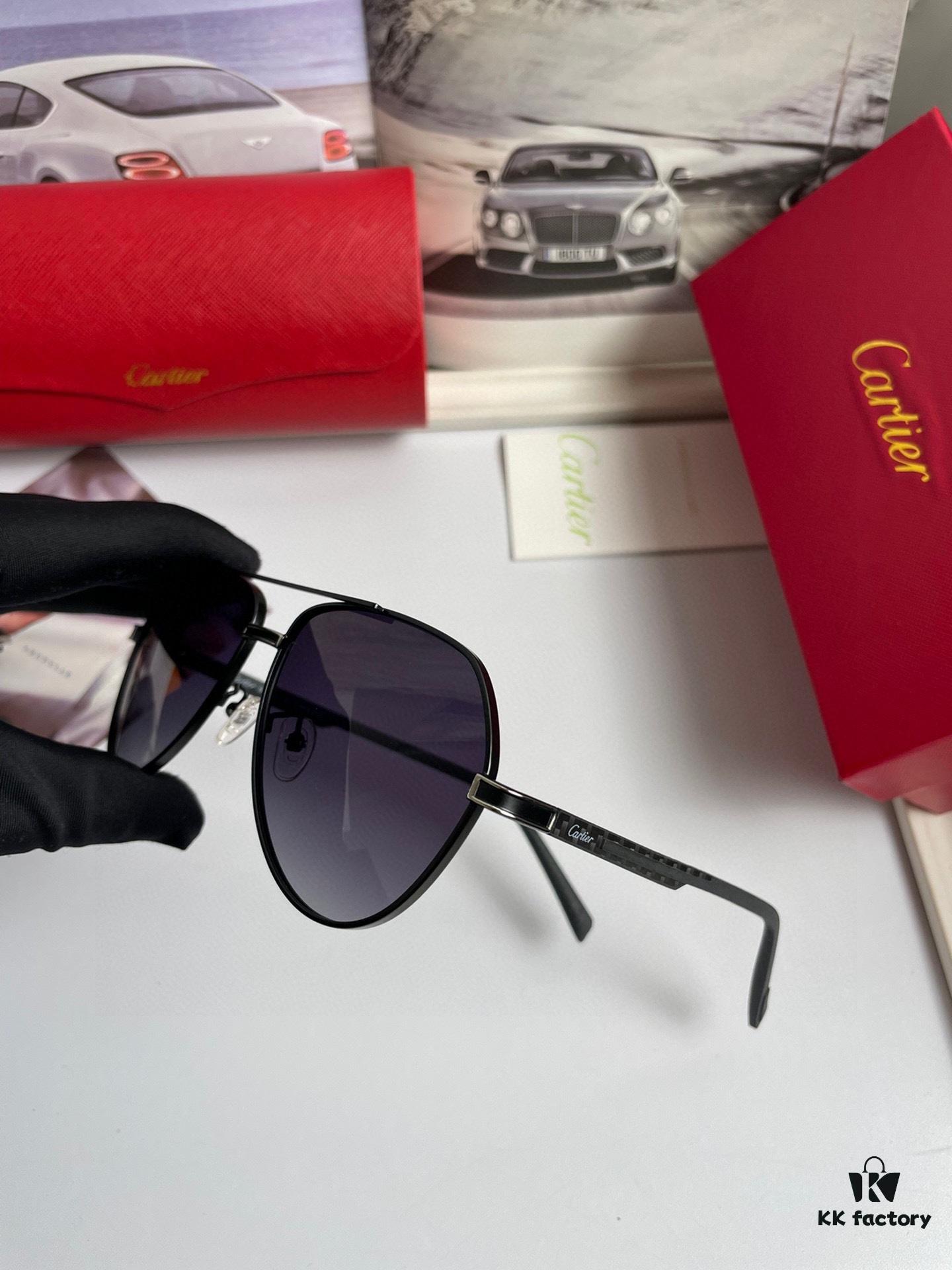 New Arrival 💥 Brand: Cartier Unisex Polarized Sunglasses with High-Definition Nylon Lenses and Metal Alloy Logo Temples