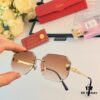 Cartier New Arrival Stylish Frameless Panther Decor Sunglasses, Retro Fashion Unisex Driving Sun Glasses