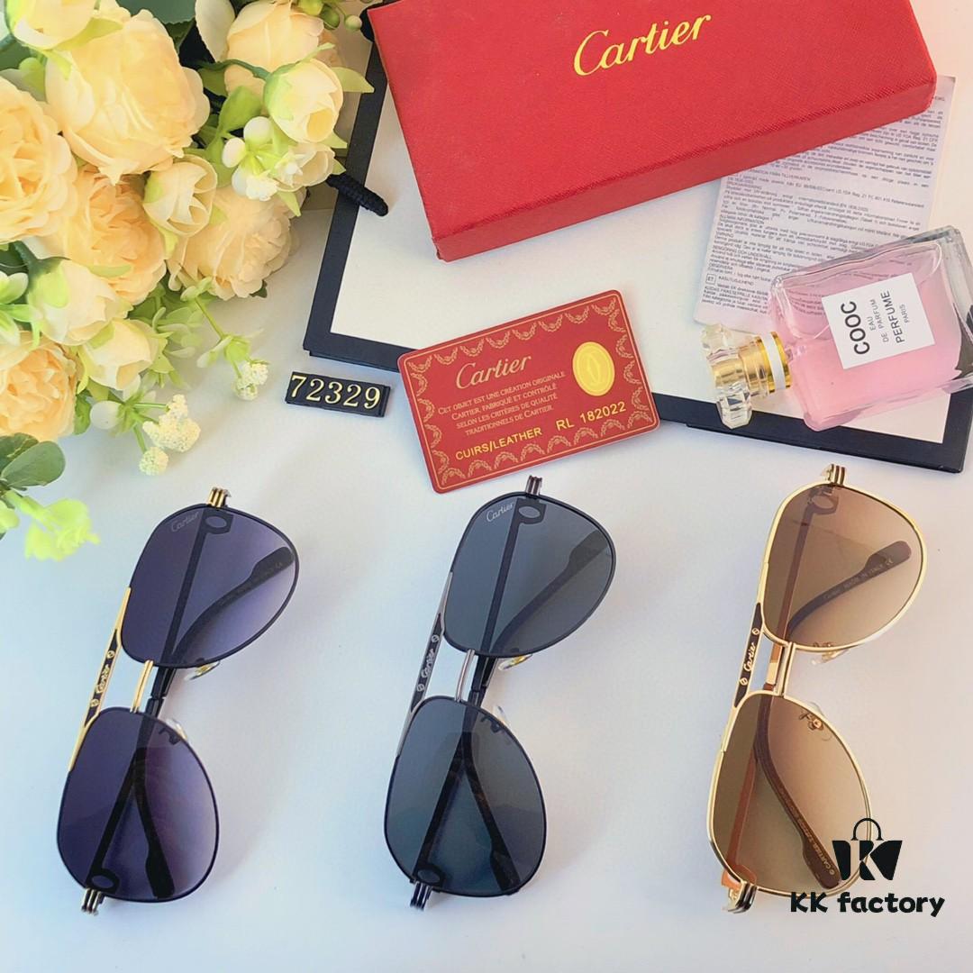 Cartier New Metal Aviator Sunglasses, Stylish European-American Design, High-Quality Sports Pilot Shades for Driving