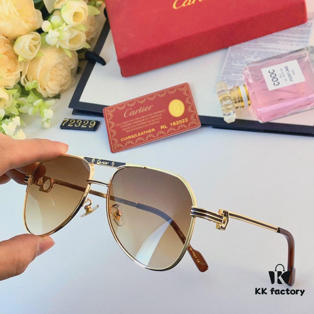 Cartier New Metal Aviator Sunglasses, Stylish European-American Design, High-Quality Sports Pilot Shades for Driving