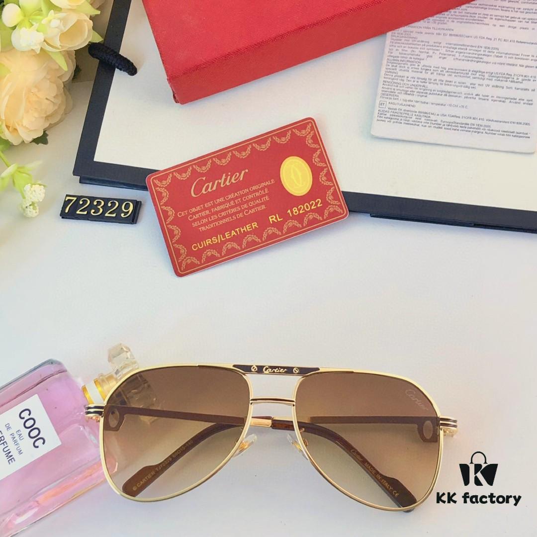 Cartier New Metal Aviator Sunglasses, Stylish European-American Design, High-Quality Sports Pilot Shades for Driving