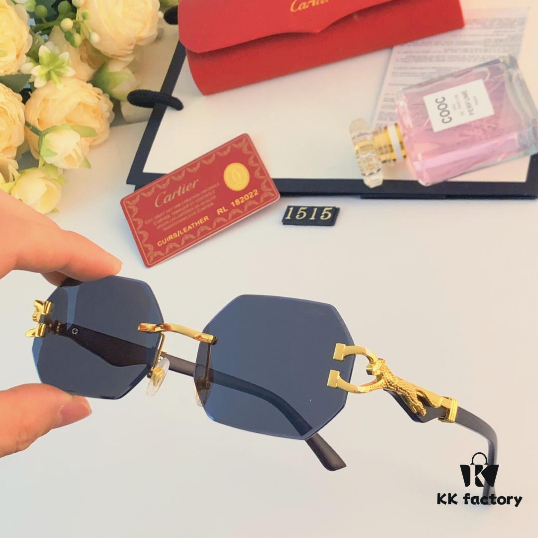 Cartier-Inspired Retro Wooden Texture Leopard Temple Sunglasses for Men and Women, Octagonal Fashion UV Protection Shades