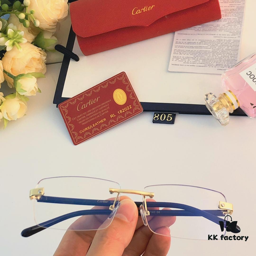 Cartier 2024 New Arrival Stylish Frameless Cut-Out Men's Sunglasses, Retro Fashion Metal Square Sunglasses, Instagram-Famous Eyewear