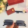 Cartier 2024 New Arrival Stylish Frameless Cut-Out Men's Sunglasses, Retro Fashion Metal Square Sunglasses, Instagram-Famous Eyewear