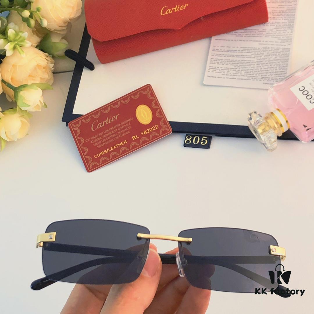 Cartier 2024 New Arrival Stylish Frameless Cut-Out Men's Sunglasses, Retro Fashion Metal Square Sunglasses, Instagram-Famous Eyewear