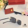 Cartier 2024 New Arrival Stylish Frameless Cut-Out Men's Sunglasses, Retro Fashion Metal Square Sunglasses, Instagram-Famous Eyewear