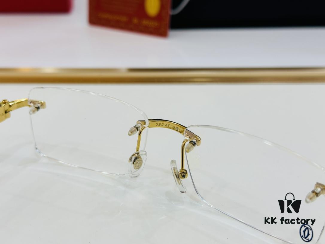 Cartier CT3524013 Unisex Sunglasses - Size 55-17-140, Ideal for Men, Universal Fit, Comfortable Wear, Wooden Temples, Suitable for Prescription Lenses