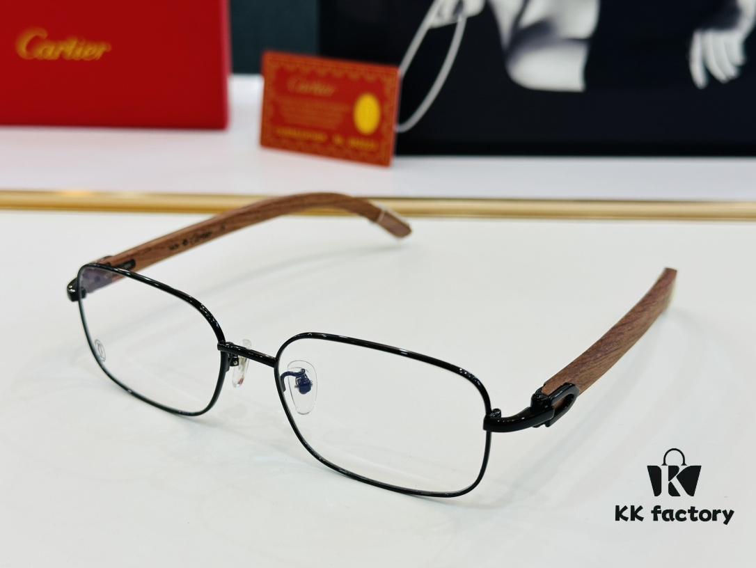 Cartier CT31361 Size: 55□18-140 Men's Sunglasses – Universal Frame Shape, Comfortable Fit, Suitable for All Face Types, Compatible with Prescription Lenses, Wooden Temples