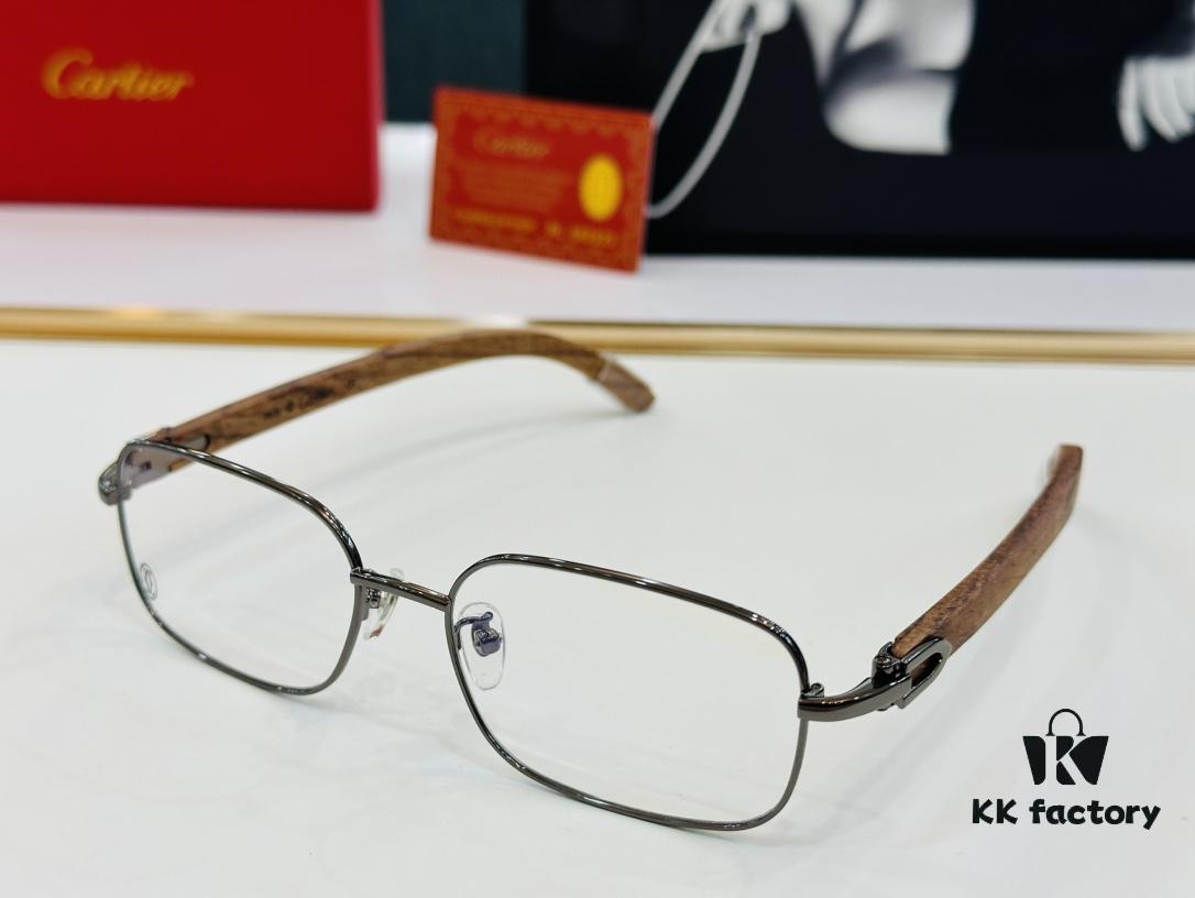Cartier CT31361 Size: 55□18-140 Men's Sunglasses – Universal Frame Shape, Comfortable Fit, Suitable for All Face Types, Compatible with Prescription Lenses, Wooden Temples