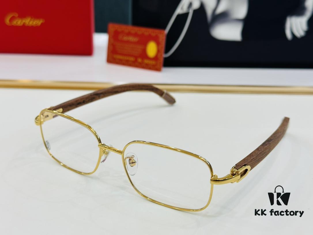 Cartier CT31361 Size: 55□18-140 Men's Sunglasses – Universal Frame Shape, Comfortable Fit, Suitable for All Face Types, Compatible with Prescription Lenses, Wooden Temples