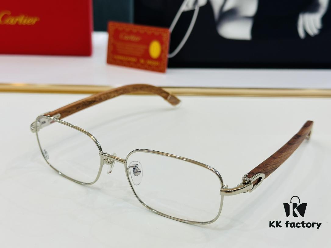 Cartier CT31361 Size: 55□18-140 Men's Sunglasses – Universal Frame Shape, Comfortable Fit, Suitable for All Face Types, Compatible with Prescription Lenses, Wooden Temples