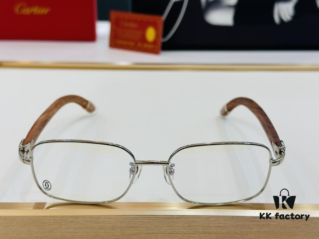 Cartier CT31361 Size: 55□18-140 Men's Sunglasses – Universal Frame Shape, Comfortable Fit, Suitable for All Face Types, Compatible with Prescription Lenses, Wooden Temples