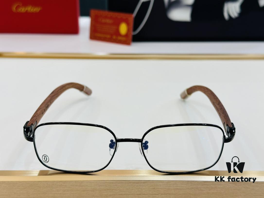 Cartier CT31361 Size: 55□18-140 Men's Sunglasses – Universal Frame Shape, Comfortable Fit, Suitable for All Face Types, Compatible with Prescription Lenses, Wooden Temples