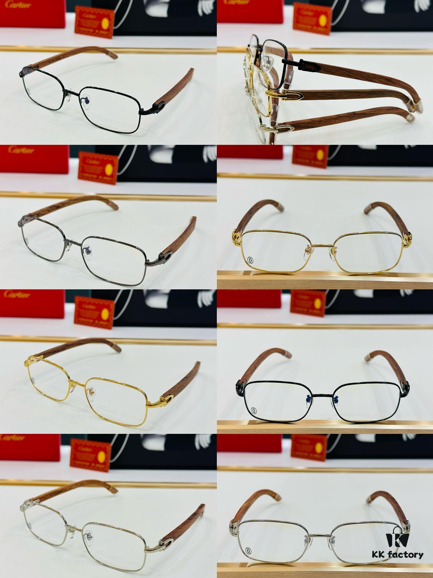 Cartier CT31361 Size: 55□18-140 Men's Sunglasses – Universal Frame Shape, Comfortable Fit, Suitable for All Face Types, Compatible with Prescription Lenses, Wooden Temples