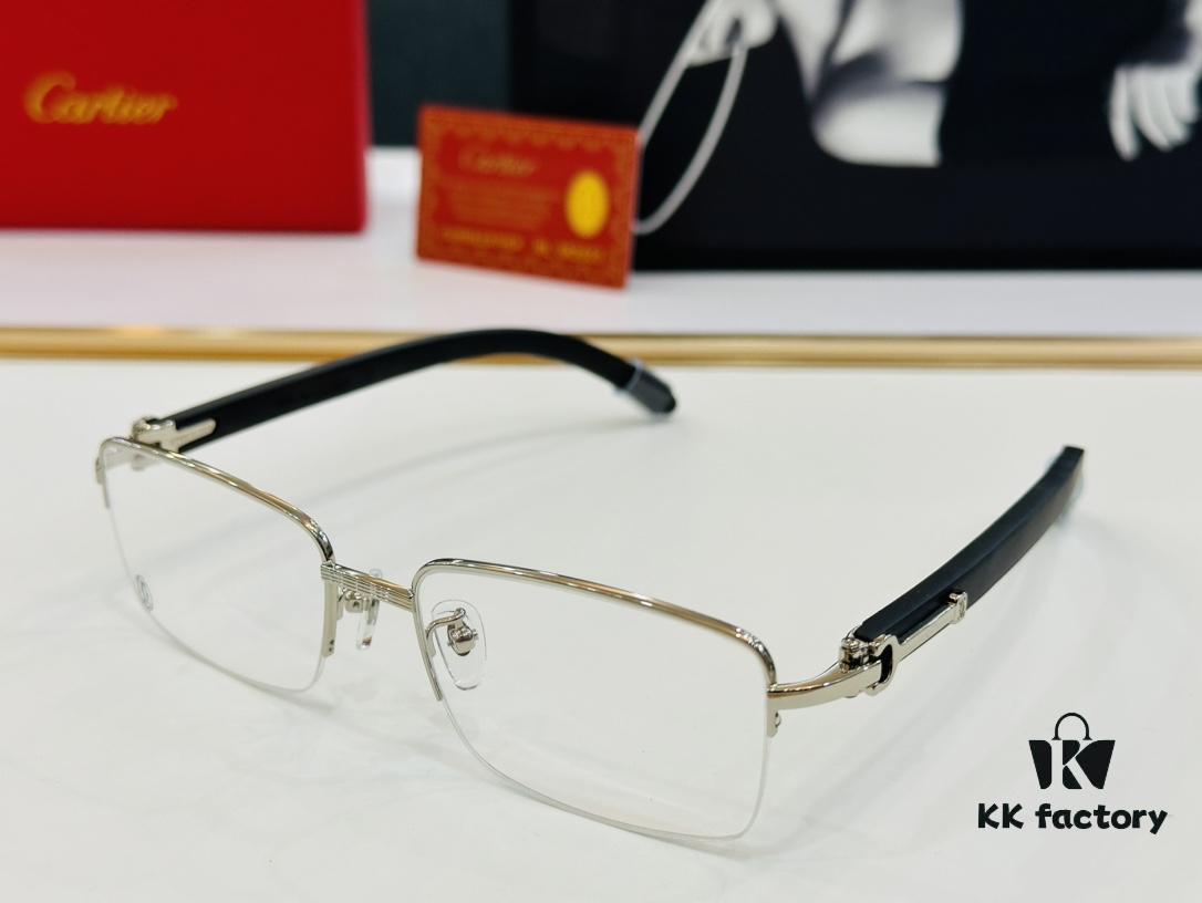 Cartier - CT00510 Size: 56□18-140 Men's Sunglasses Recommended, Universal Frame Shape Fits All Face Types, Comfortable Wear, Compatible with Prescription Lenses, Wooden Temples, Eyeglasses, Sunglasses