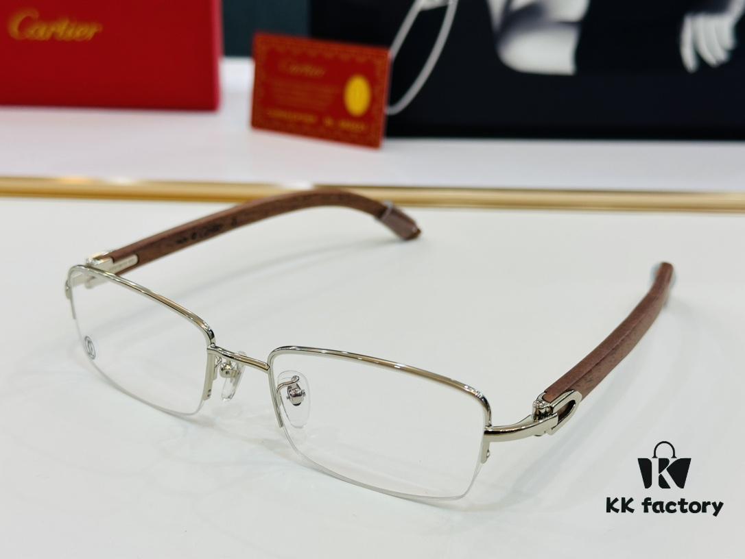 Cartier - CT00536O Size: 54 □ 19-140 Men's Sunglasses, Universal Frame Shape, Comfortable Fit, Suitable for All Face Types, Can Be Fitted with Prescription Lenses, Wooden Temples