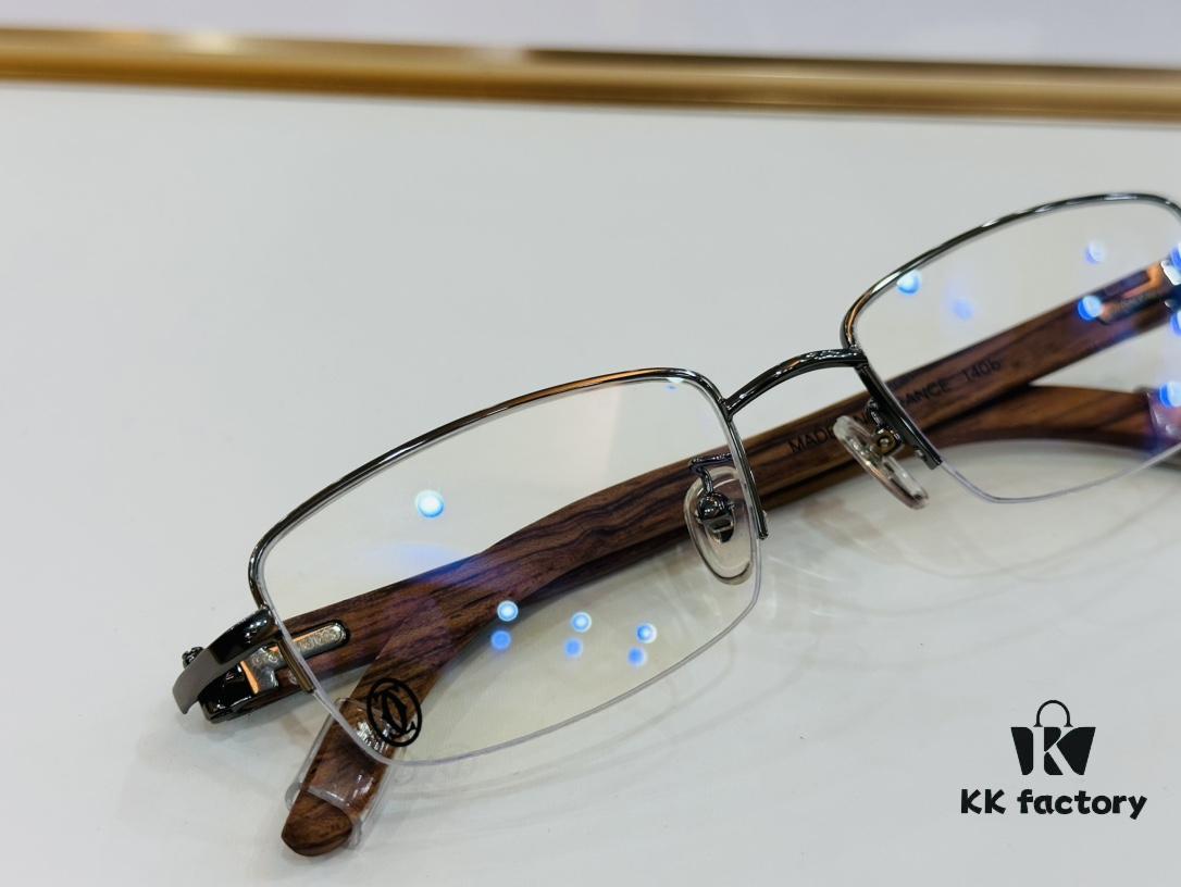 Cartier - CT00536O Size: 54 □ 19-140 Men's Sunglasses, Universal Frame Shape, Comfortable Fit, Suitable for All Face Types, Can Be Fitted with Prescription Lenses, Wooden Temples