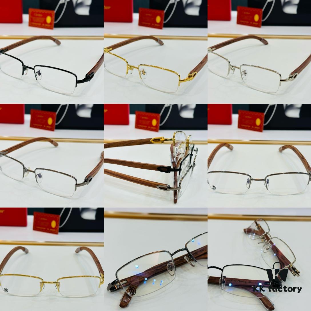 Cartier - CT00536O Size: 54 □ 19-140 Men's Sunglasses, Universal Frame Shape, Comfortable Fit, Suitable for All Face Types, Can Be Fitted with Prescription Lenses, Wooden Temples