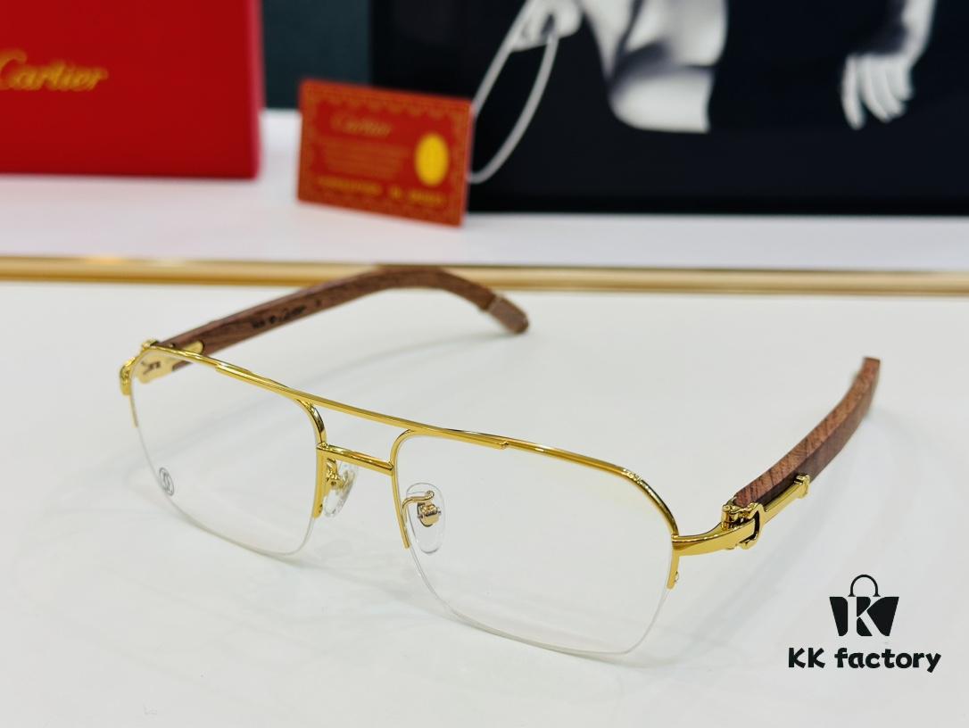 Cartier CT00536O Size: 55 □ 18-140 Men's Sunglasses Recommended, Flattering on All Face Shapes, Comfortable to Wear, Compatible with Prescription Lenses, Wooden Temples