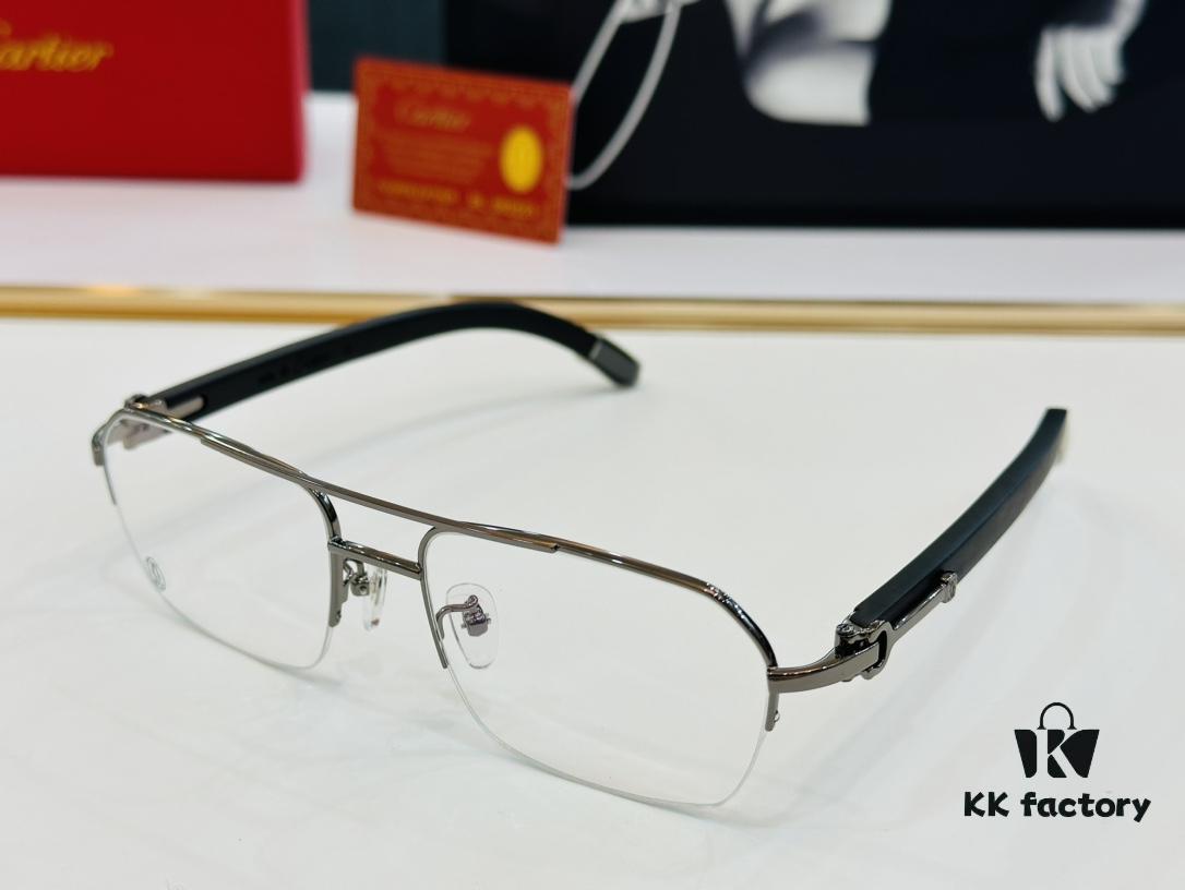 Cartier CT00536O Size: 55 □ 18-140 Men's Sunglasses Recommended, Flattering on All Face Shapes, Comfortable to Wear, Compatible with Prescription Lenses, Wooden Temples