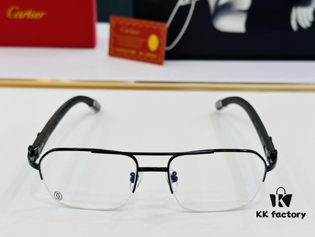 Cartier CT00536O Size: 55 □ 18-140 Men's Sunglasses Recommended, Flattering on All Face Shapes, Comfortable to Wear, Compatible with Prescription Lenses, Wooden Temples