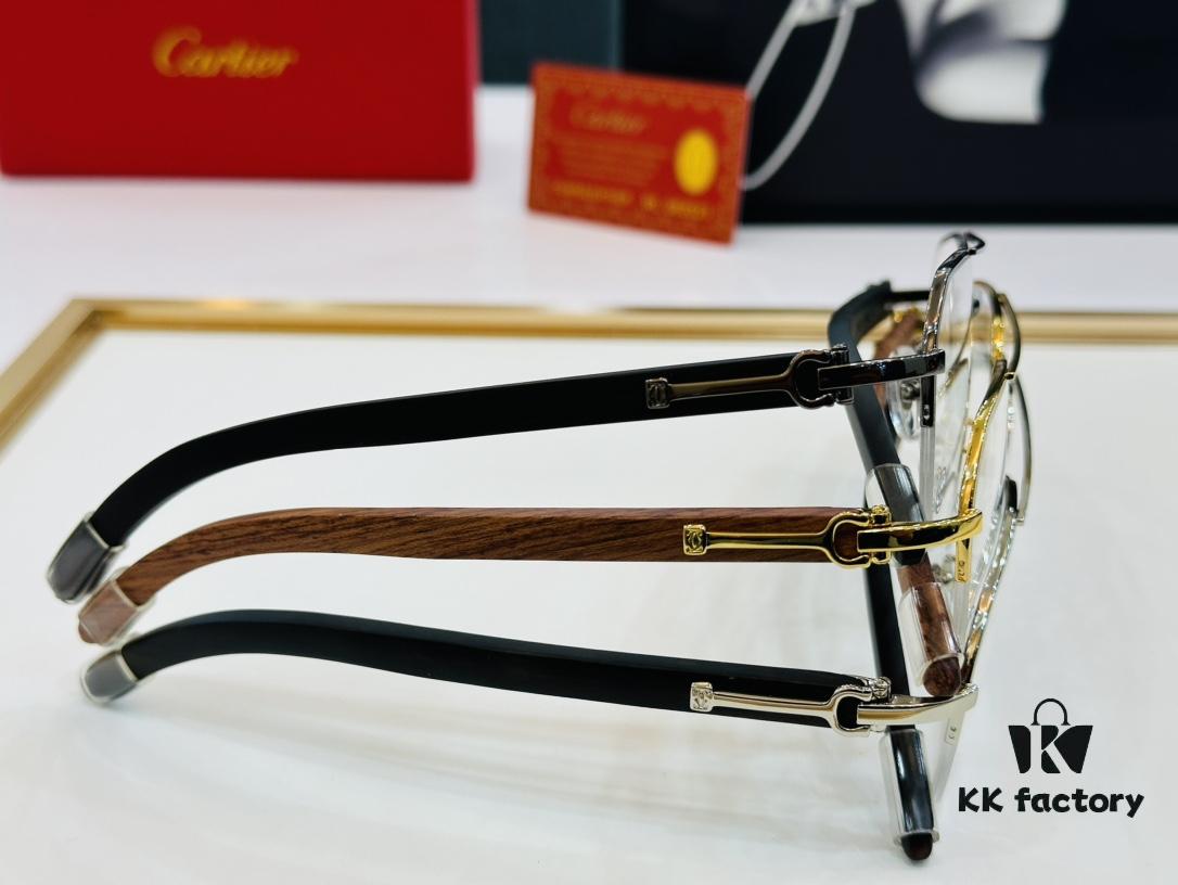 Cartier CT00536O Size: 55 □ 18-140 Men's Sunglasses Recommended, Flattering on All Face Shapes, Comfortable to Wear, Compatible with Prescription Lenses, Wooden Temples
