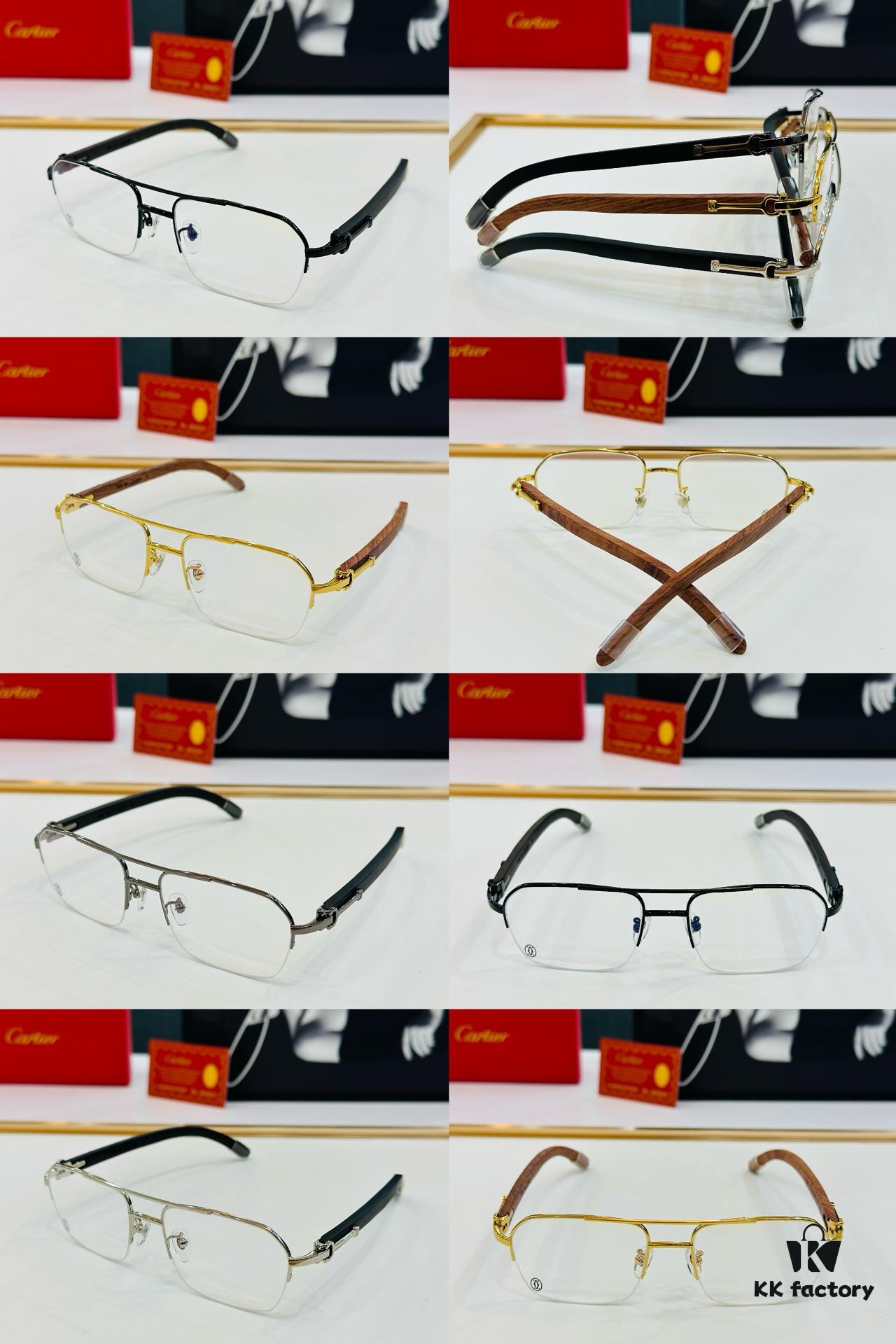 Cartier CT00536O Size: 55 □ 18-140 Men's Sunglasses Recommended, Flattering on All Face Shapes, Comfortable to Wear, Compatible with Prescription Lenses, Wooden Temples