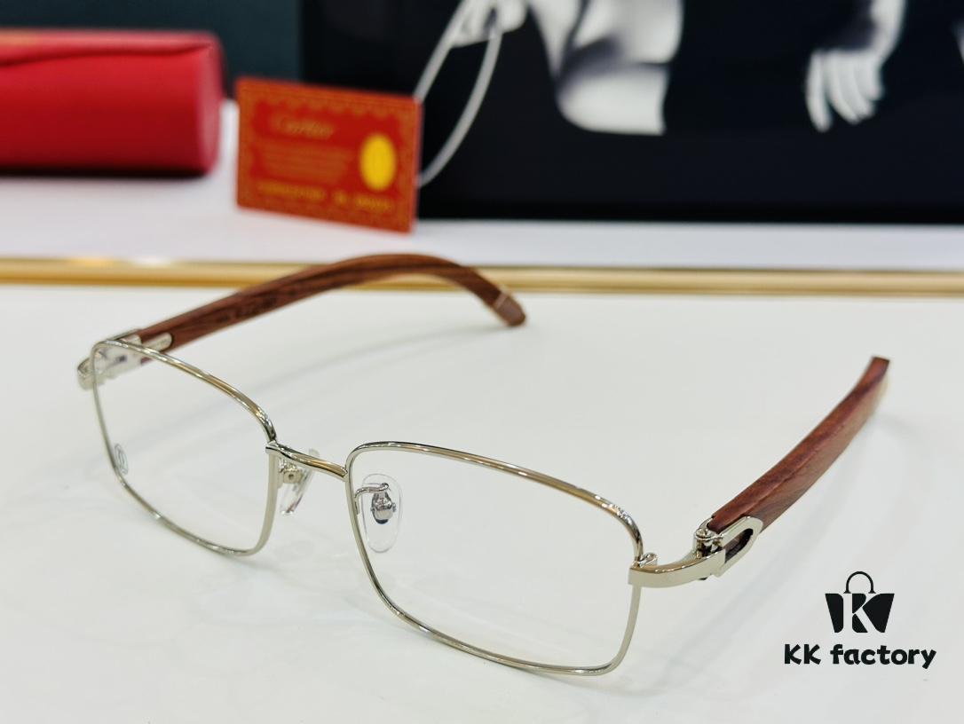 Cartier CT313617 Size 56-17-140 Men's Sunglasses, Universal Frame Shape for All Face Types, Comfortable Fit, Can Be Fitted with Prescription Lenses, Wooden Temples