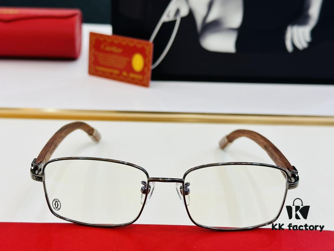 Cartier CT313617 Size 56-17-140 Men's Sunglasses, Universal Frame Shape for All Face Types, Comfortable Fit, Can Be Fitted with Prescription Lenses, Wooden Temples