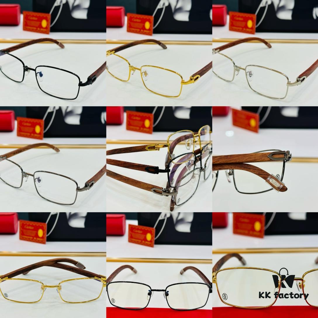 Cartier CT313617 Size 56-17-140 Men's Sunglasses, Universal Frame Shape for All Face Types, Comfortable Fit, Can Be Fitted with Prescription Lenses, Wooden Temples