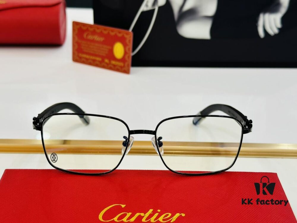 Cartier CT20821O Unisex Sunglasses - Size 57□17-140, Recommended for Men, Universal Frame Shape Fits All Face Types, Comfortable Wear, Compatible with Prescription Lenses, Wooden Temples