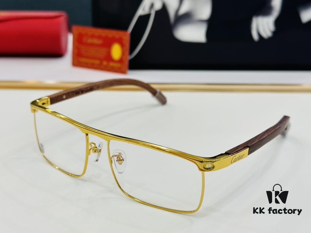 Cartier CT458312O Unisex Sunglasses, Size 54-18-140, Wooden Temples, Stylish and Comfortable Fit, Suitable for All Face Shapes