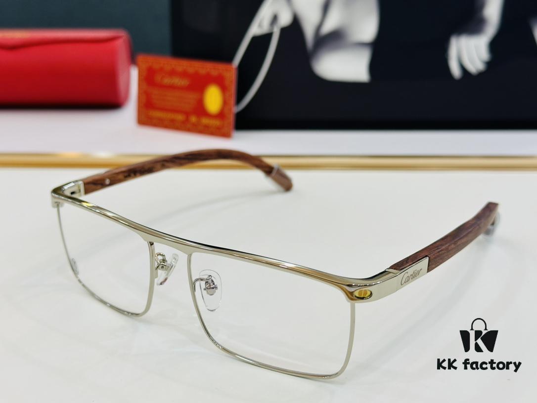 Cartier CT458312O Unisex Sunglasses, Size 54-18-140, Wooden Temples, Stylish and Comfortable Fit, Suitable for All Face Shapes