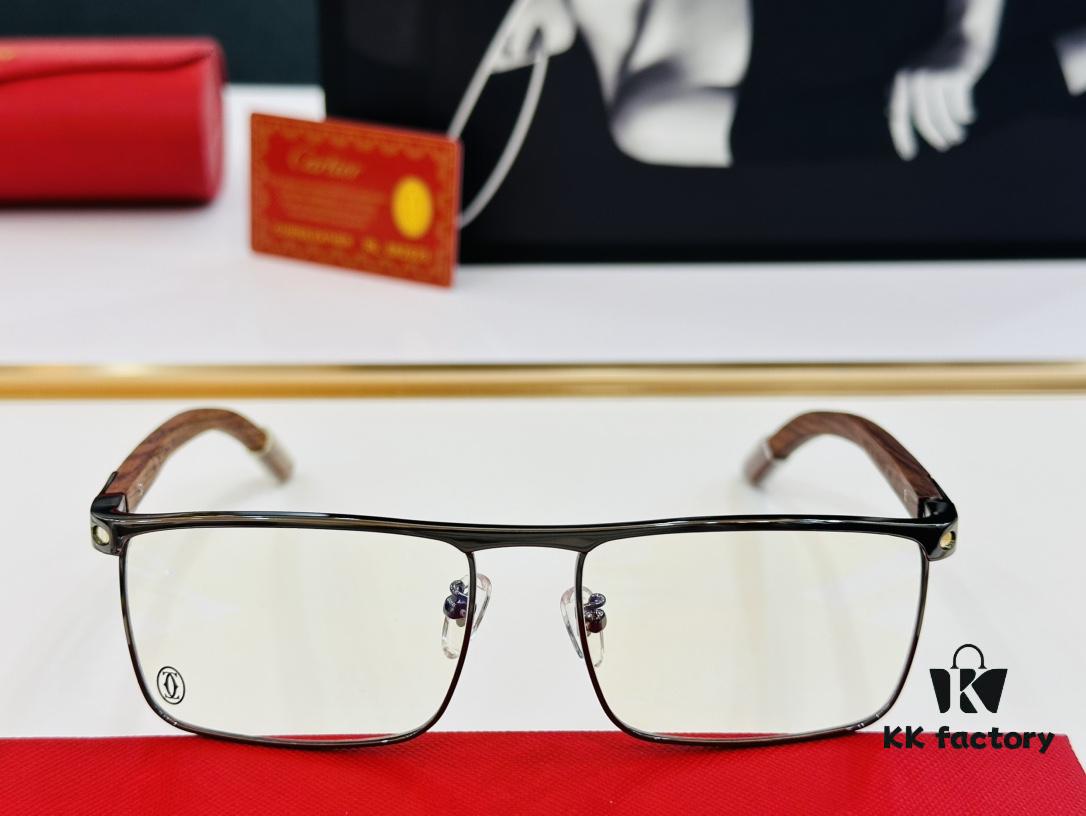 Cartier CT458312O Unisex Sunglasses, Size 54-18-140, Wooden Temples, Stylish and Comfortable Fit, Suitable for All Face Shapes