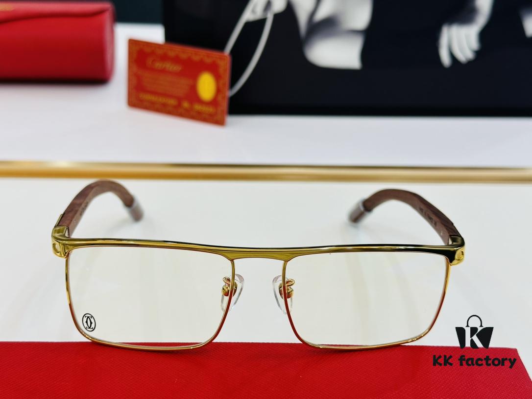 Cartier CT458312O Unisex Sunglasses, Size 54-18-140, Wooden Temples, Stylish and Comfortable Fit, Suitable for All Face Shapes