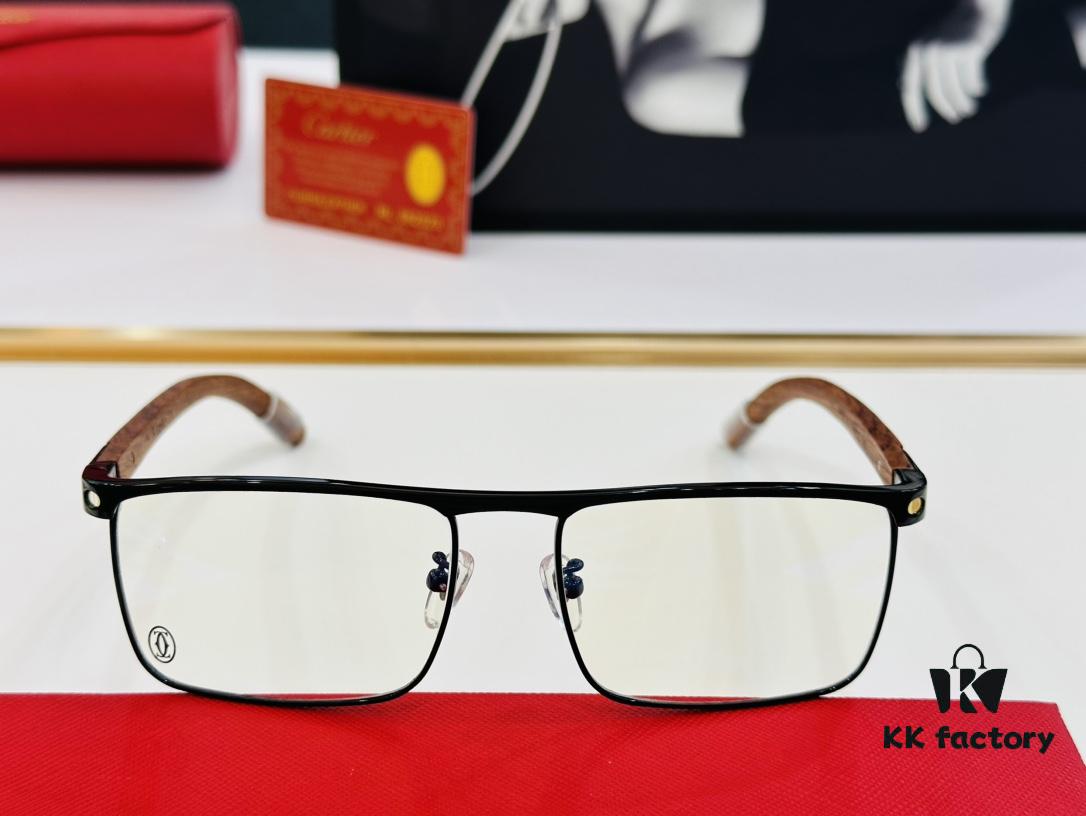 Cartier CT458312O Unisex Sunglasses, Size 54-18-140, Wooden Temples, Stylish and Comfortable Fit, Suitable for All Face Shapes