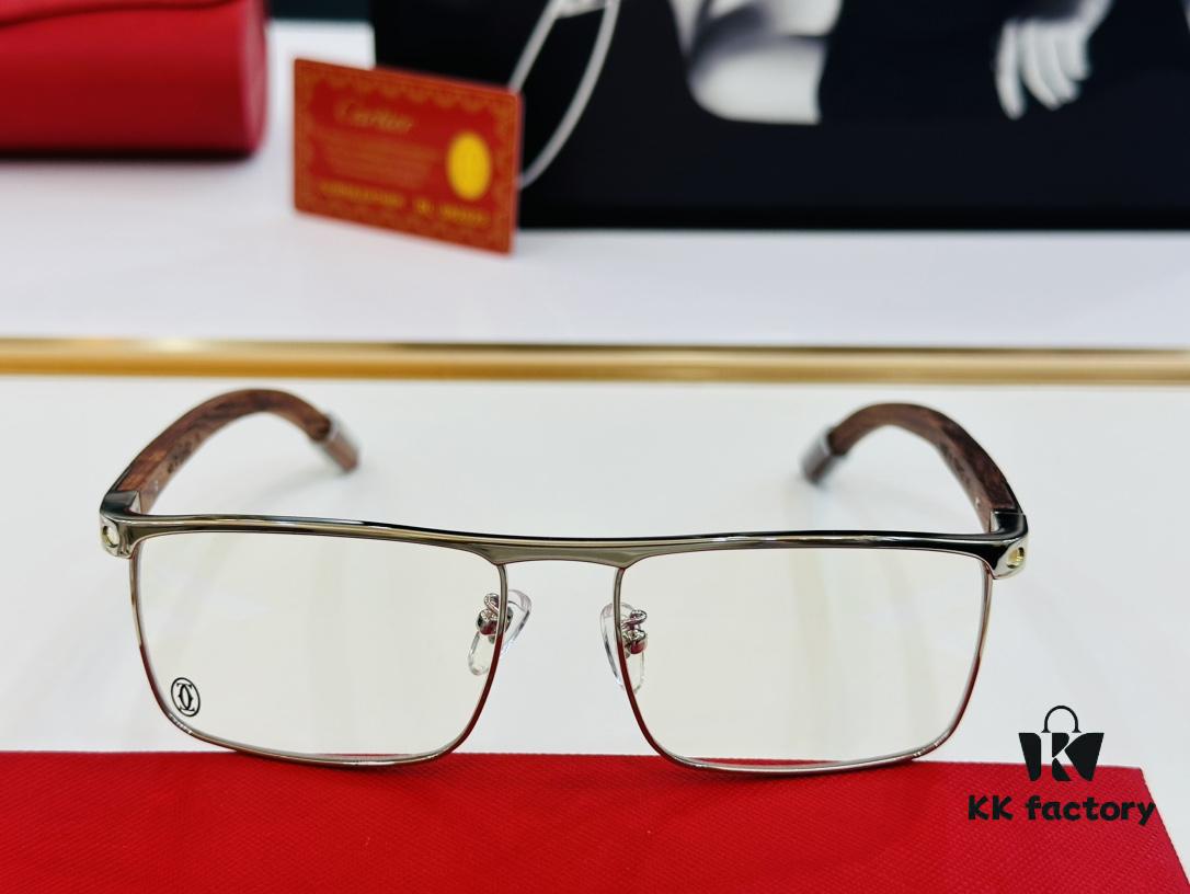 Cartier CT458312O Unisex Sunglasses, Size 54-18-140, Wooden Temples, Stylish and Comfortable Fit, Suitable for All Face Shapes