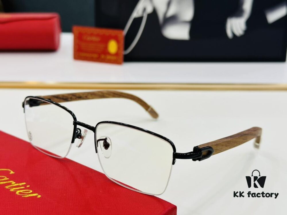 Cartier CT313615 Unisex Sunglasses, Size 54 □ 19-140, Recommended for Men, Universal Frame Shape Fits All Face Types, Comfortable Wear, Compatible with Prescription Lenses, Wooden Temples