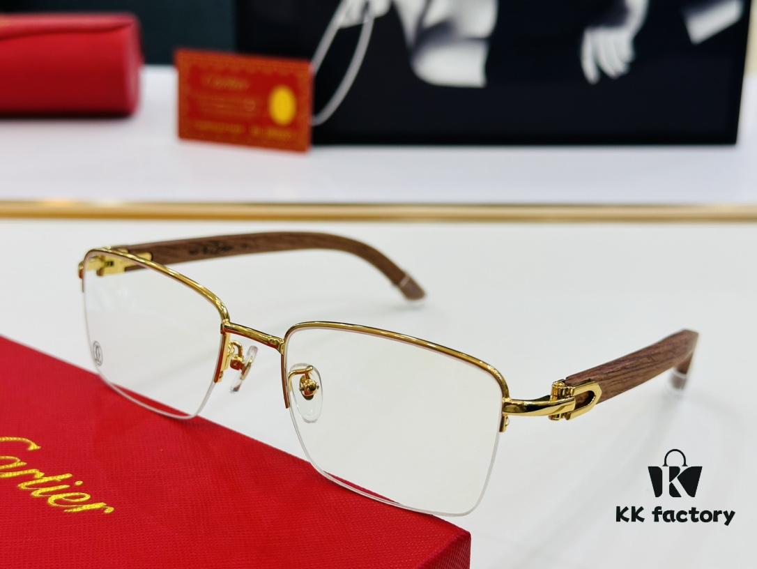 Cartier CT313615 Unisex Sunglasses, Size 54 □ 19-140, Recommended for Men, Universal Frame Shape Fits All Face Types, Comfortable Wear, Compatible with Prescription Lenses, Wooden Temples