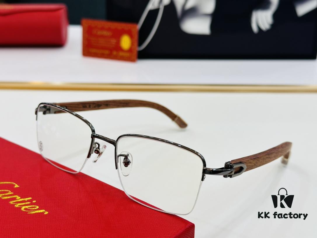 Cartier CT313615 Unisex Sunglasses, Size 54 □ 19-140, Recommended for Men, Universal Frame Shape Fits All Face Types, Comfortable Wear, Compatible with Prescription Lenses, Wooden Temples