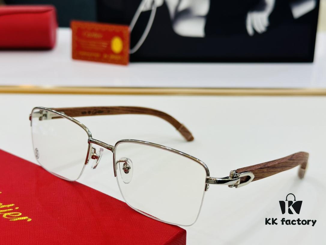 Cartier CT313615 Unisex Sunglasses, Size 54 □ 19-140, Recommended for Men, Universal Frame Shape Fits All Face Types, Comfortable Wear, Compatible with Prescription Lenses, Wooden Temples