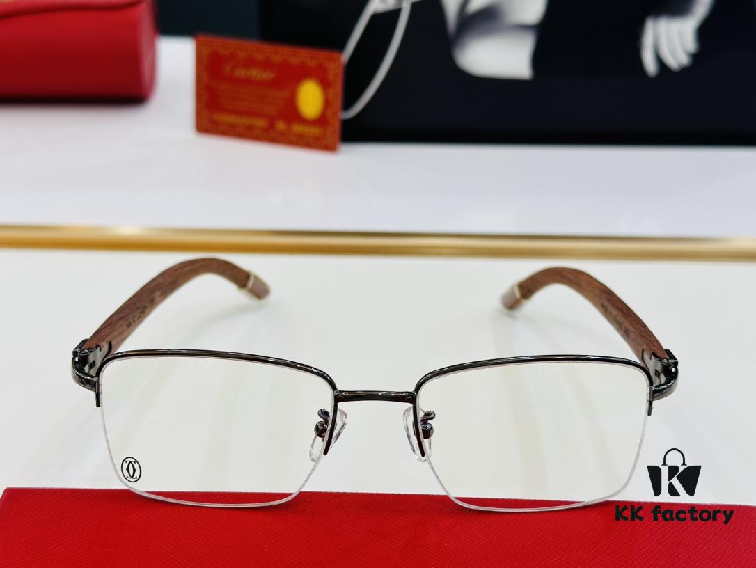 Cartier CT313615 Unisex Sunglasses, Size 54 □ 19-140, Recommended for Men, Universal Frame Shape Fits All Face Types, Comfortable Wear, Compatible with Prescription Lenses, Wooden Temples